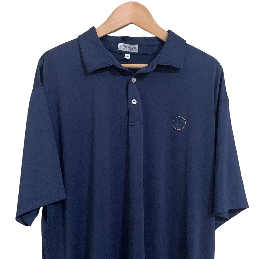 Peter Millar Men's Deep Blue Polo Shirt Summer Comfort Golf Size XXL